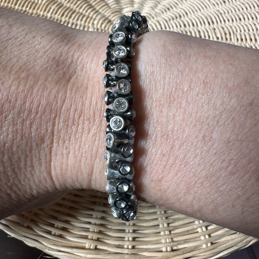 Stella and Dot Black and Silver Beaded Bracelet